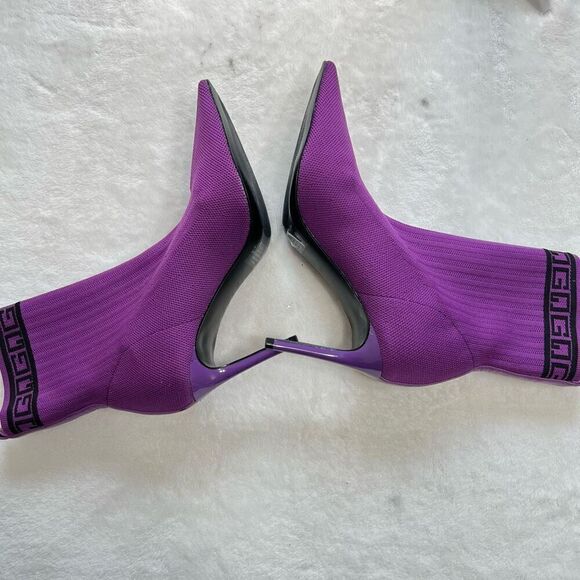 Guess Dallyce Logo Purple Sock Booties 6.5 Women - Picture 6 of 9